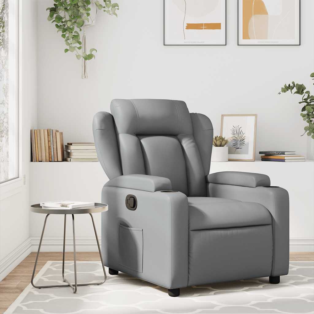 Massage Chair Relaxation Chair Grey Artificial Leather