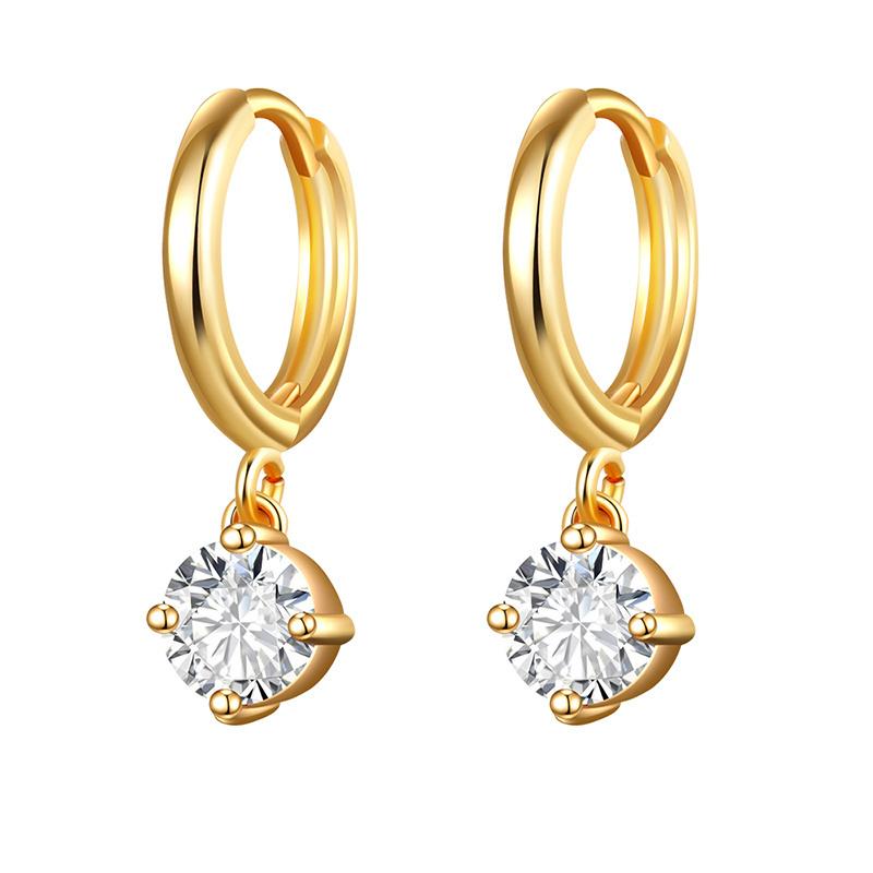 CRMYA Vintage Piercing Ear CZ Zircon Cross Earring Gold Silver Filled Drop Earrings For Women Hoop Earings Jewelry Wholesale
