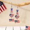 4pcs American Flag Earrings Silver Patriotic Star Dangle Earrings Windmills Independence Day Jewelry Gift for Women Veterans