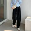 High Waist Women Suit Pants Fall Straight Office Ladies Korean Fashion Trousers Casual Button Loose Female Black Pants