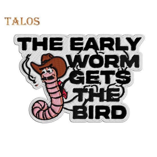 

Ранний червяк получает птицу ковбой вышитая нашивка пришитая/приклеиваемая аппликация на одежду куртки джинсы платье шляпа искусство ремесла A