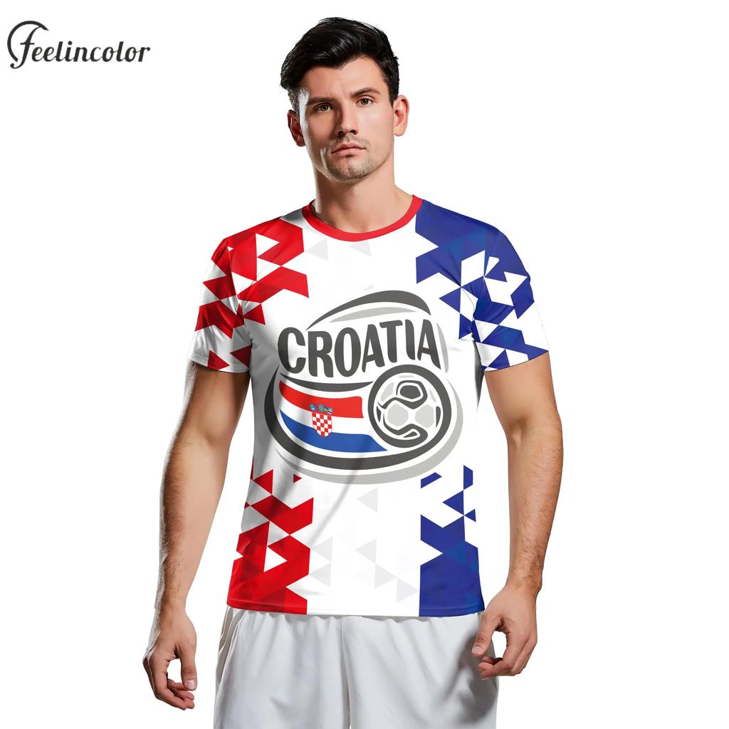 2026 Kroatien T-Shirt für Herren HR Flagge T-Shirts Mode 18 Fußball Oberteil Fußballtrikots Unisex Kleidung