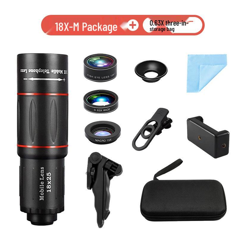 64-кратный телеобъектив: HD Монокулярный Телескоп для Мобильного Телефона с Ночным Видением для Фотосъемки на Концертах