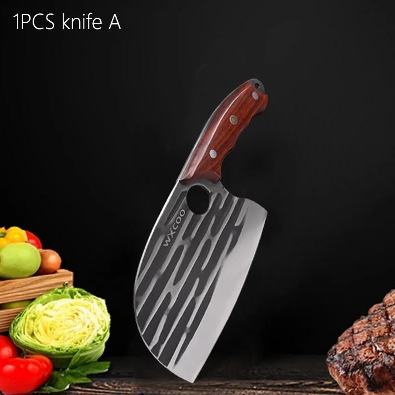 WXCOO Stainless Steel Household Fruit Slicing Kitchen Knives for Cooking Meat Chopping Vegetable Knife Wooden Handle