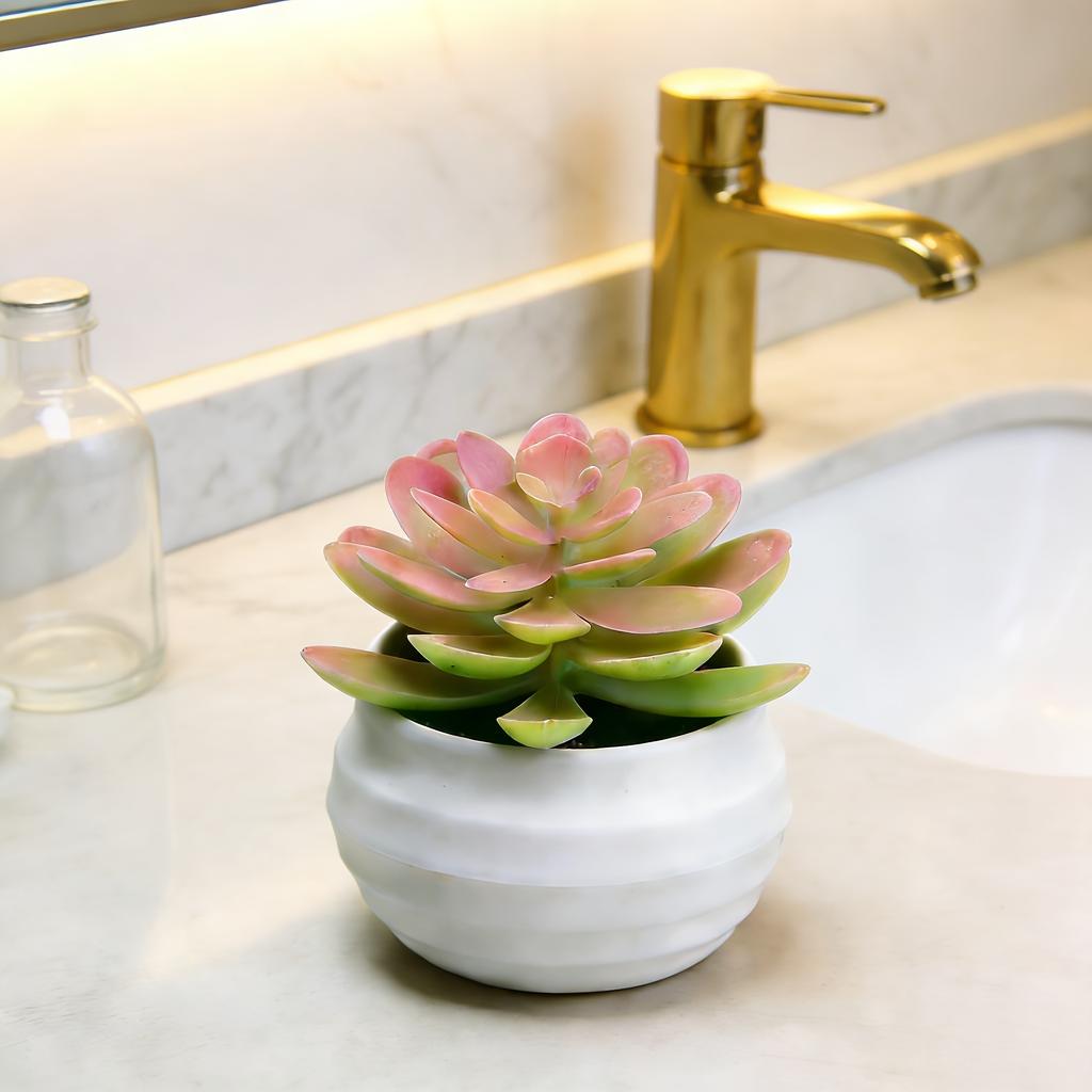Simulated Succulents Artificial Succulents with Pots,plastic for Desktops, Offices and Decorations - Ideal for Decoration