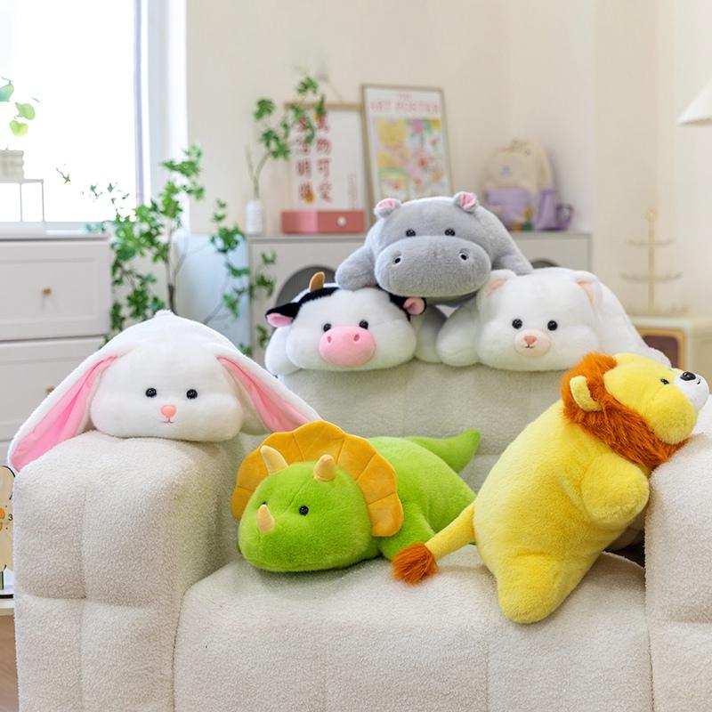 45Cm new Filled Critter Lovely Huggable Soft Cushion Cow Hippopotamus Lion Hare Feline Dino Treat For Boy And Daughters Cushion