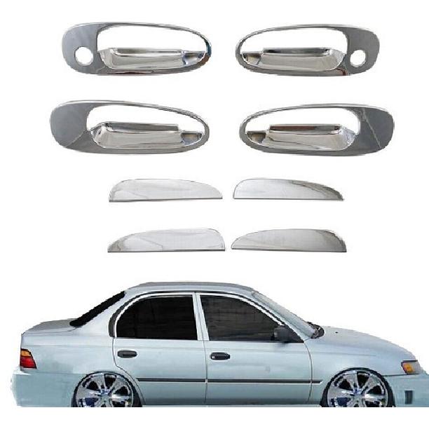 ABS Side Door Handle Cover Trim Chrome For 1996-2000 Toyota Corolla AE110 AE111