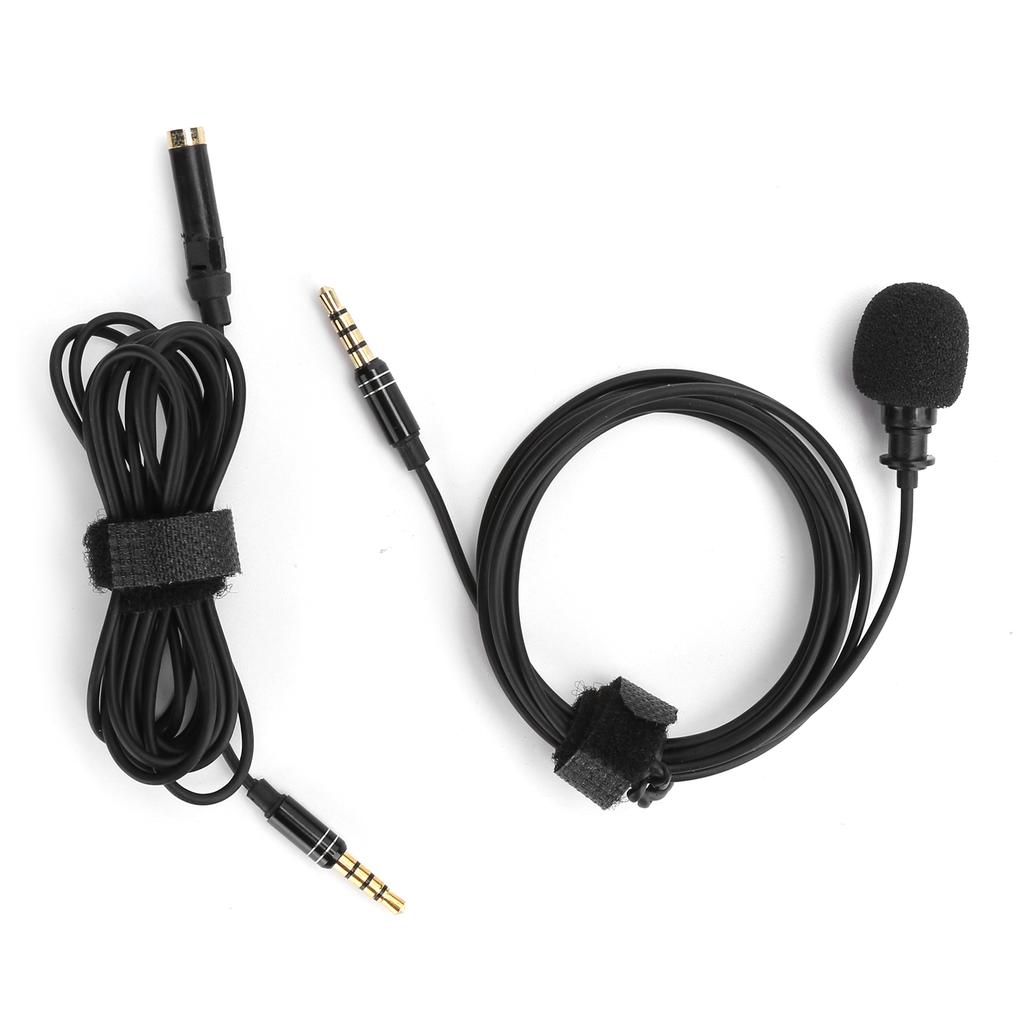 Professional Lavalier Microphone Collar Clip Mic 3.5mm 2M Cable Live Recording