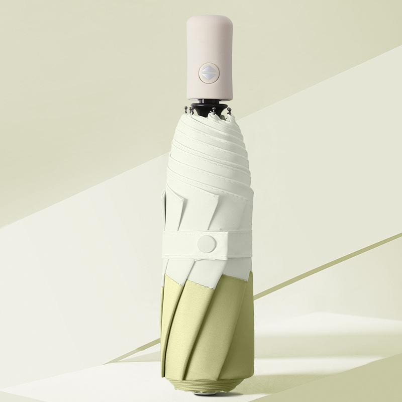 Fully Automatic Umbrella Sunscreen Minimalism Anti-UV Sun Umbrella Three-fold Windproof Sun/Rain Portable Compact Umbrella