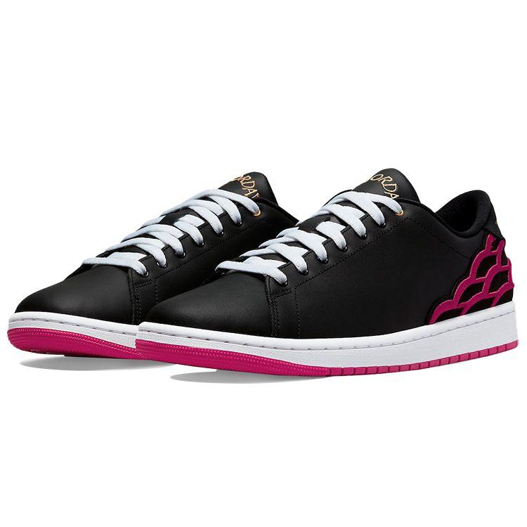 Air Jordan 1 Centre Court Black Pink Men Sneakers White Metallic-Gold Mystic-Hibiscus DQ8577-001