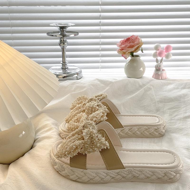 High-value design cool slippers women's summer fashion bow new go out niche beach shoes