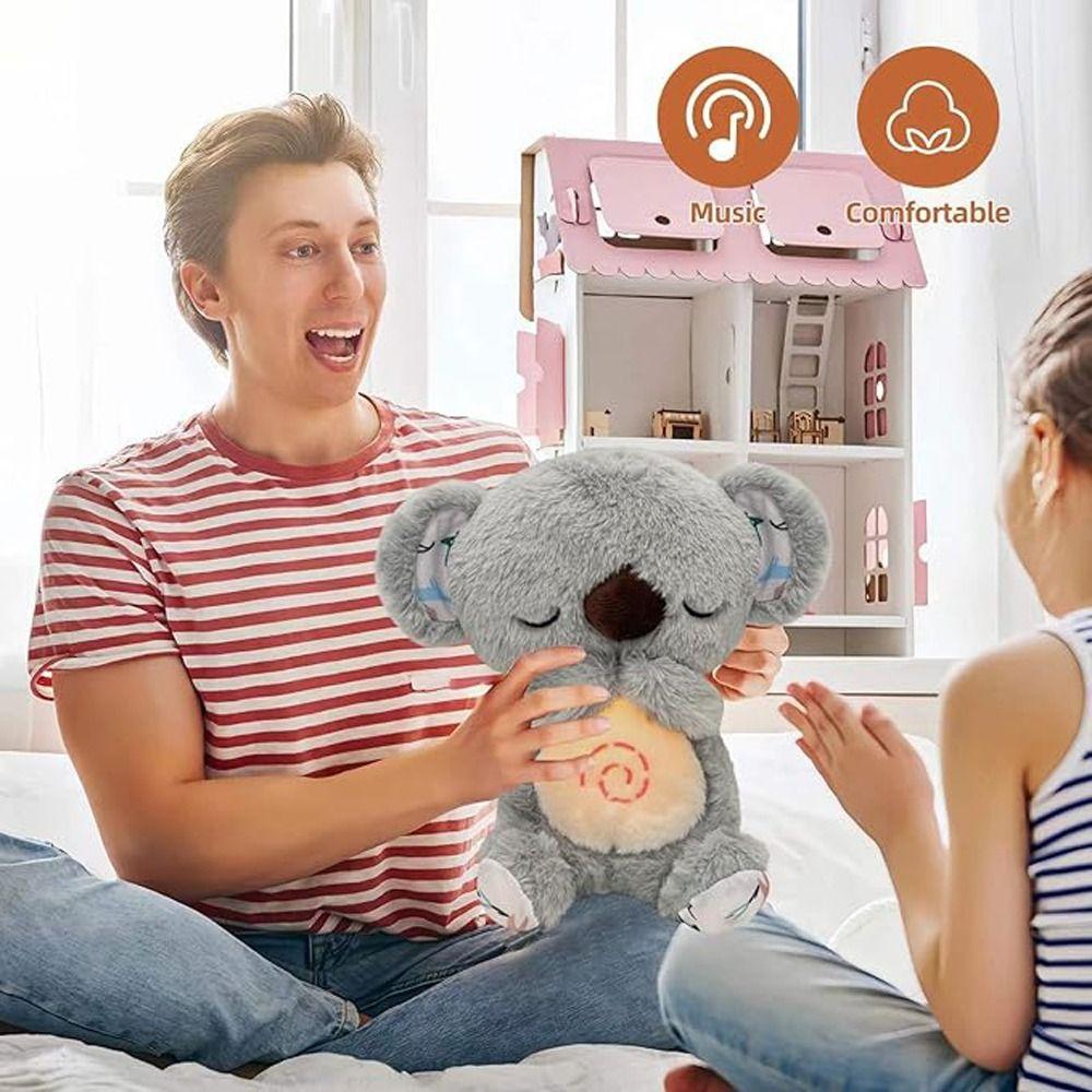 with Light Sound Breathing Koala Comfortable Koala Musical Toy Sleeping Relief Koala  Kids Toy