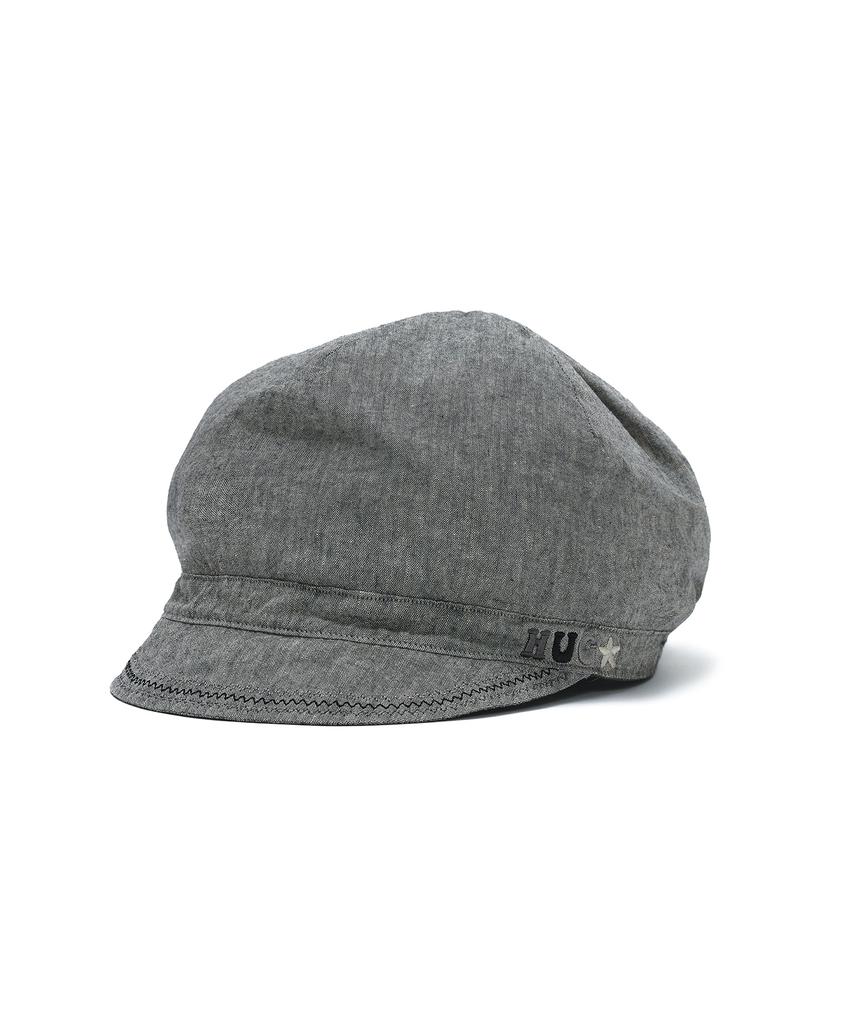 HUG YOUR SKIN Washed Denim Newsboy Cap (Black)