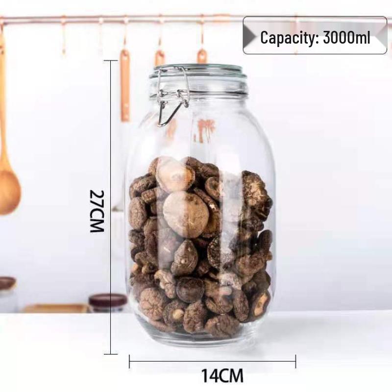 ZISIZ Glass Sealed Storage Jar with Buckle