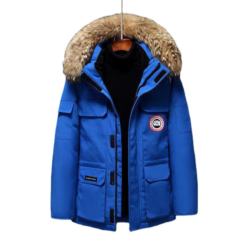 2024 Herren Mittellange Winter Daunenjacke: Dicke, Trendige, Warme Arbeitskleidung für Paare