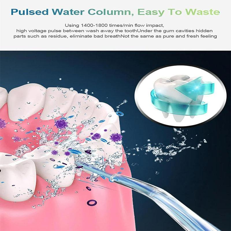 Oral Irrigator Portable Dental Water Flosser USB Rechargeable Water Jet Floss Tooth Pick 4 Jet Tip 230ml 3 Mode Massage Gums