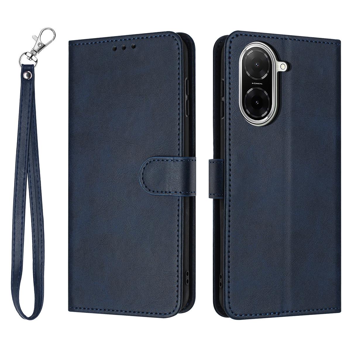 

Leather Case for Xiaomi Redmi A5 4G (171.7mm)/Poco C71 4G Stand Wallet Phone Cover Calf Texture Sapphire