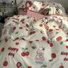 Washed Cotton Bed Four-piece Set Simple Bedding Quilt Cover Bed Sheet Dormitory Three-piece Set