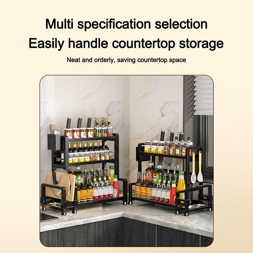 2/3-stufiges Gewürzregal Multifunktionales Gewürzregal Langlebiger Schneidebretthalter für Küchenaufbewahrung