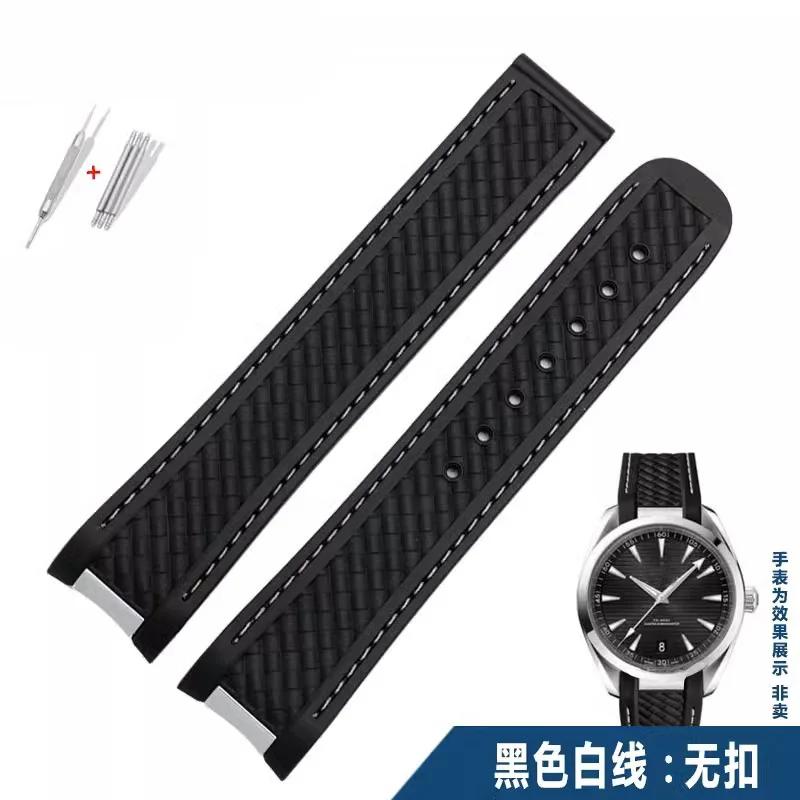 20mm Watch Strap For Omega Seamaster 300 AT150 Aqua Terra Ultra Light 8900 Steel Buckle Blue Watchband Bracelets