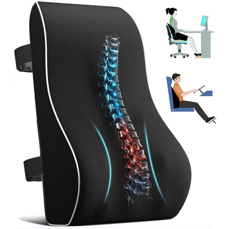 Cross-Border Memory Foam Lumbar Support Cushion for Car, Office Chair, and Wheelchair