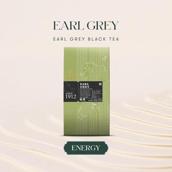 LUXMI Estates Garo Hills Organic Earl Grey Black Tea Bags - 25 Tea Bags (50 Gram)|Usda Organic - Earl Grey Tea|Morning Tea Alternative To Coffee