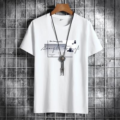 Camiseta Masculina de Manga Curta Gola Redonda Pulôver Verão Manga Curta Camiseta Moda Camiseta Roupa Masculina