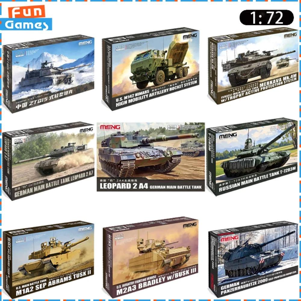 MENG 1/72 German Leopard 2A4 Main Battle Tanks Assemble Figure Whole Set 72-009 Model Assembly Uncolored Plastic Toy Gift