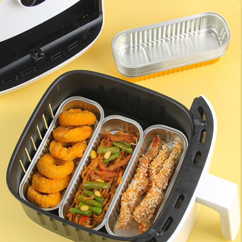 20Pcs Multi Style Mini Foil Bread Tray Rectangular Disposable Food Packaging Container, Pancake Cake Baking Mini Cake Box.