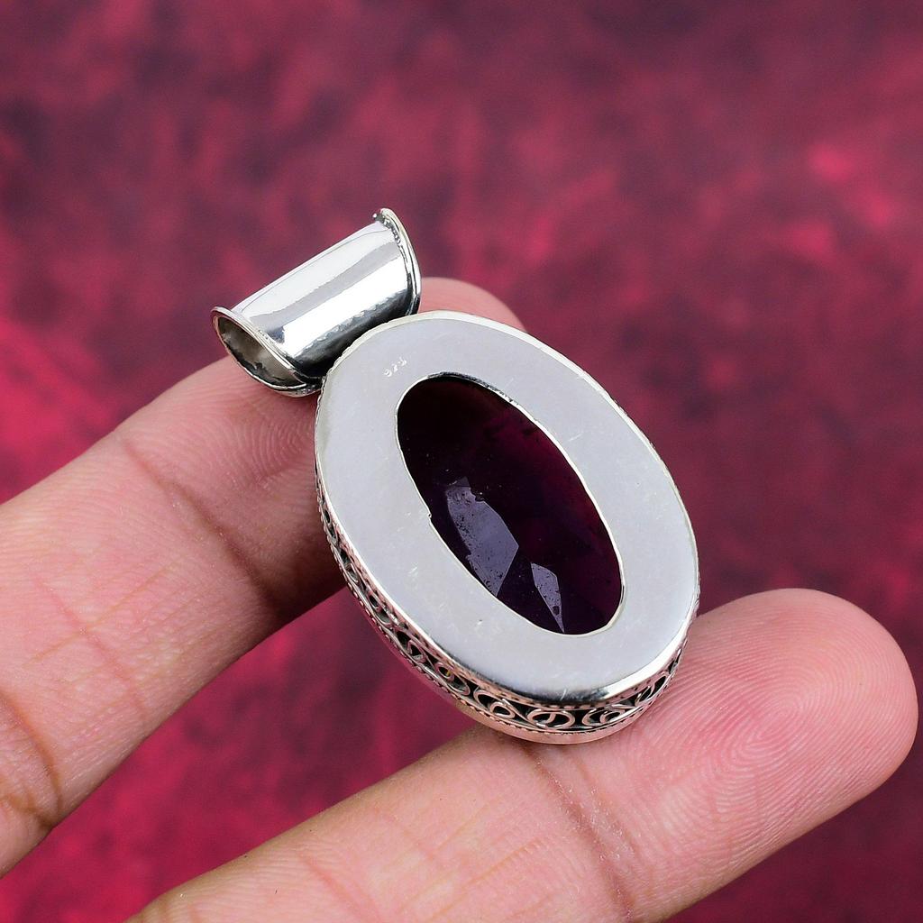 Amethyst Pendant Gemstone Jewelry, 925 Solid Sterling Silver Pendant, Gift For Women Handmade Pendant