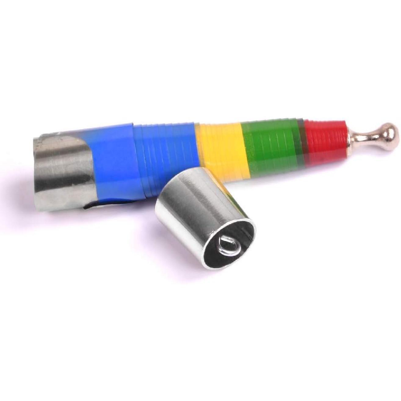 

Blue-Ther Vanishing Disappearing Rainbow Metal Cane to Flowers Stage Magic Tricks Amazing Close Up Magic Wand Magic for Professional Magicians