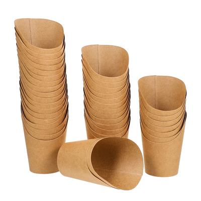 50 Pcs Food Chip Cup Scampi Fries Paper Snack Boxes Waffle Cone Cups French Storage