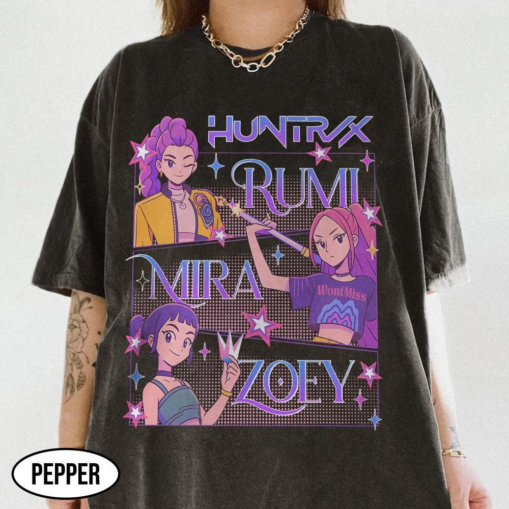 Huntrix Kpop Devil Hunter Shirt Rumi Mira Zoey Huntrix Shirt Huntrix Fan Shirt Kpop Devil Hunter Fan Shirt Huntrix Fan Gift XS 1000₽