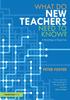 The What Do New Teachers Need To Know? : A Roadmap To Expertise Book
