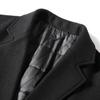 Autumn and Winter Thickened Long Padded Single-sided Woolen Trench Coat with Two Buttons, Business Wool Jacket