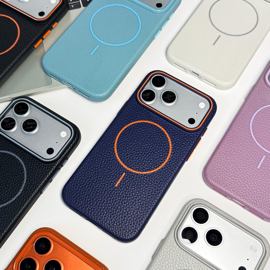 Frosted Lichee Patterned Magnetic Phone Case For iPhone 17 Air 16 16E 15 14 13 12 11 Pro Max Plus For Magsafe TPU Soft Cover