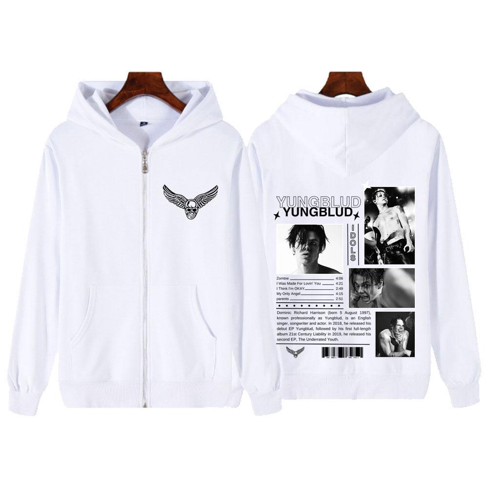 Yungblud IDOLS The World Tour  Vintage Zipper Hoodie Men Women Hip-hop Jacket Autumn Winter Casual Hip-hop Zip Up Sportswear