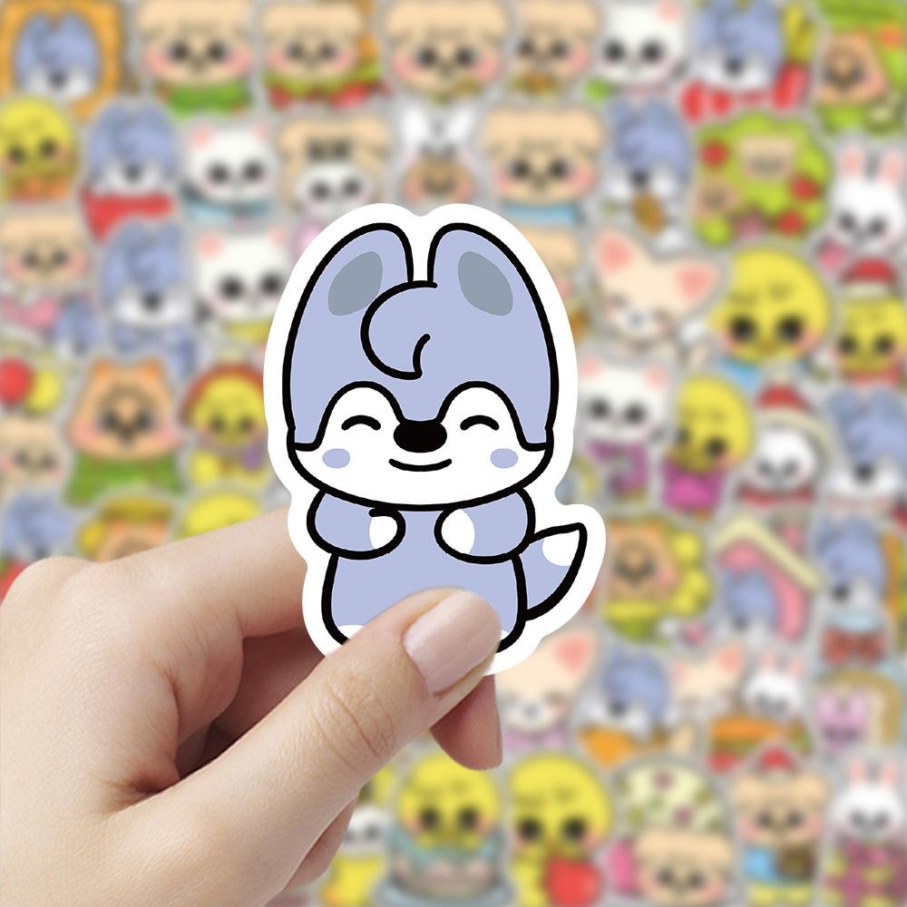102 Skzoo Pcs Non Repeat Cute Cartoon Animal Head Emoji Stickers For Journal Diary Scrapbook K Pop Fans Craft Decor