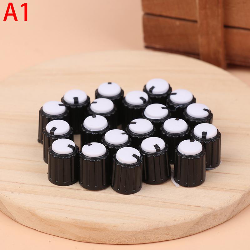 20Pcs Dual Color Knob 10X12Mm Small Volume Adjustment Hat Flower Shaft Hole 6Mm Potentiometer Volume Switch Caps Control Knob