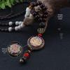 Kuaishou Ethnic Style High Mountain Thangka Pendant Wooden Bead Necklace Sweater Accessory