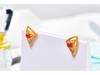 Stylish Geometric Triangle Earrings in Gold-Plated 925 Sterling Silver with Southern Red Agate