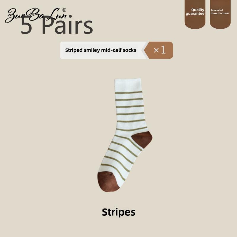 

5 пар женских носков для отдыха на весну и осень, все с ворсом из ворса 5 Pairs