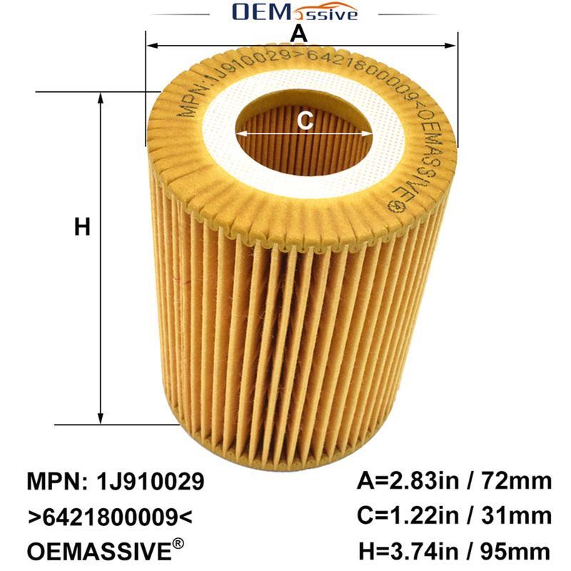 3/6x Oil Filter For Mercedes-Benz R-Class W251 V521 R280/R300/R320/R350 CDI 4-matic 2006 - 2013 OM642.950 2987CC 3.0L Engine MPV