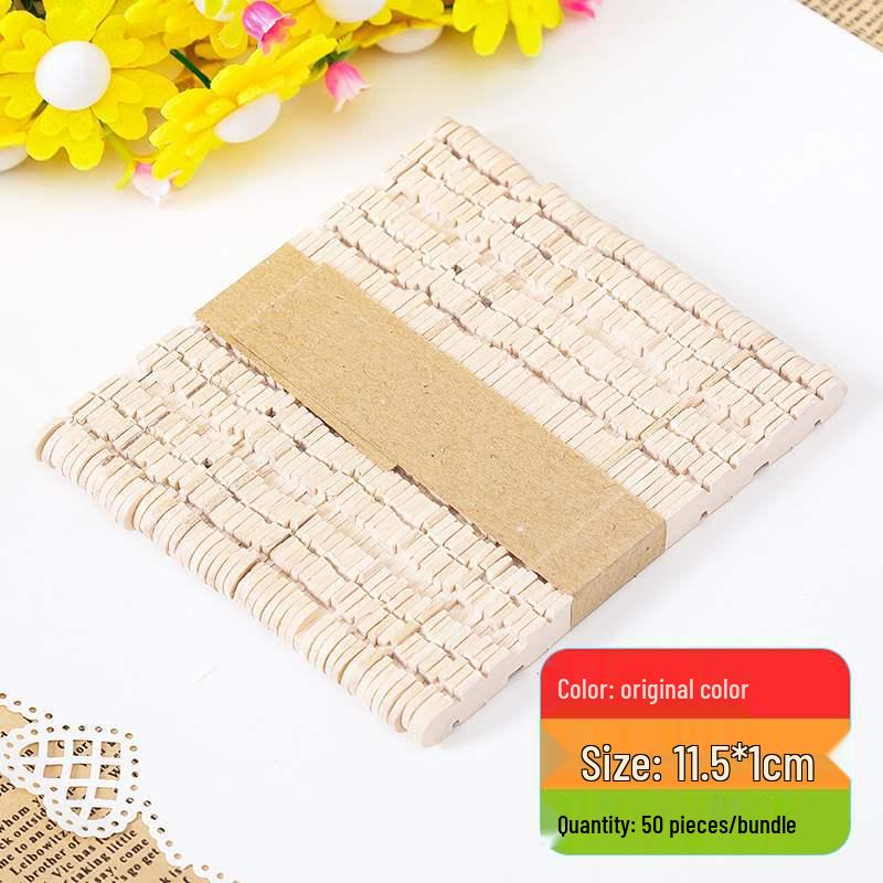 Colored Wooden Popsicle Sticks for DIY Crafts - Ideal for Kindergarten Projects and Handmade Creations.
