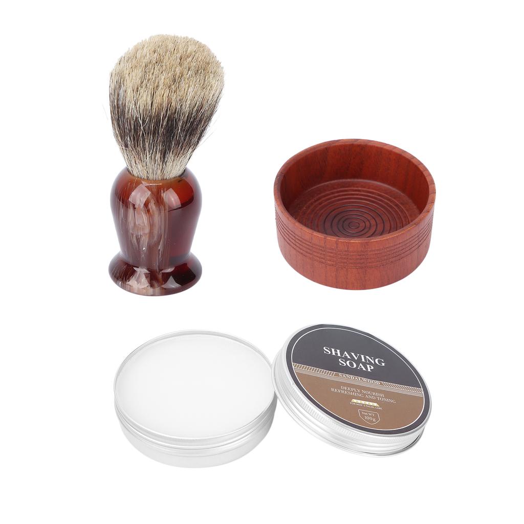 BlueZOO Zestaw do golenia dla mężczyzn Pędzel do golenia Miseczka na pianę Mydło do golenia Zestaw do pielęgnacji brody