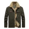Men's Winter Plus Size Loose Cotton Jacket, Men's Fashion with Plush and Thick Multi Bag Workwear, Lapel Cotton Jacket