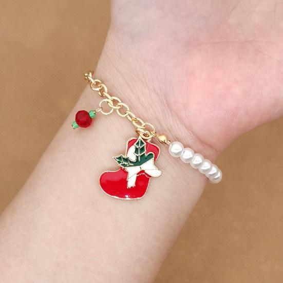 NYSDM - Braccialetto da donna con ciondolo a forma di Babbo Natale