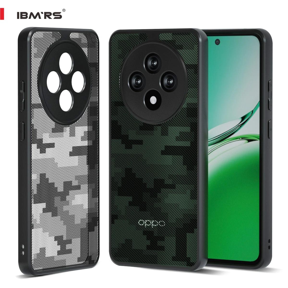

(В комплекте ремешок на запястье)Чехол для телефона IBMRS для Oppo Reno12 F 4G/5G,(Защита от падений военного образца)Ударопрочные тонкие полупрозрачные матовые чехлы, черный камуфляж