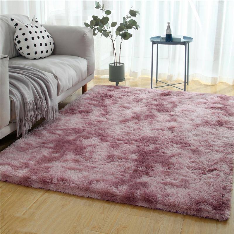 Hand-Dyed Gradient Bedside Blanket, Long-Haired Luxurious Sofa Coffee Table, Bedroom Floor Mat, Home Decoration
