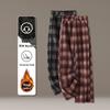 Women's Winter Plaid Wool High-Waisted Straight-Leg Cashmere Pants - Slimming, Loose, and Stylish